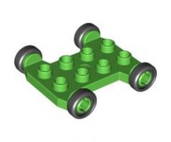 Duplo, Vehicle Cement Mixer Base 2 x 4 with Axle Extensions and Black Wheels