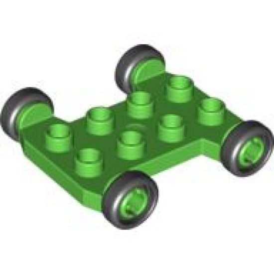Duplo, Vehicle Cement Mixer Base 2 x 4 with Axle Extensions and Black Wheels