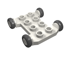 Duplo, Vehicle Cement Mixer Base 2 x 4 with Axle Extensions and Black Wheels