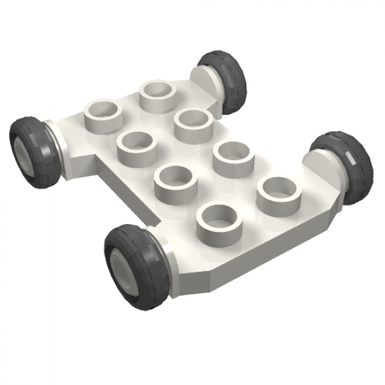 Duplo, Vehicle Cement Mixer Base 2 x 4 with Axle Extensions and Black Wheels