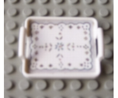 Scala Utensil Tray with Handles 5 x 4 x 1 with Cloth Doily Pattern (Sticker) - Set 3290