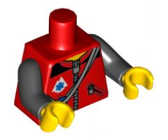Torso Zipper Jacket with Ropes, Blue Carabiners and EMT Star of Life Pattern / Black Arms / Yellow Hands