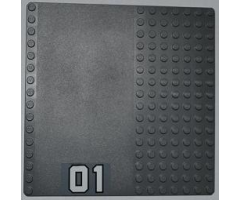 Baseplate, Road 16 x 16 with Driveway and '01' Large Pattern (Sticker) - Set 7945