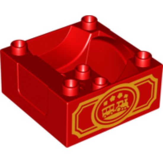 Duplo, Train Cab / Tender Base with Bottom Tubes and Train in Oval Pattern on Both Sides