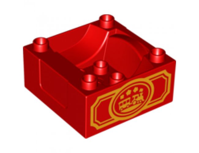 Duplo, Train Cab / Tender Base with Bottom Tubes and Train in Oval Pattern on Both Sides