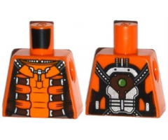 Torso Spacesuit with Brown and Orange Straps and Green Light on Reverse Pattern