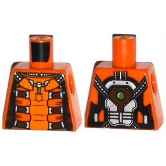 Torso Spacesuit with Brown and Orange Straps and Green Light on Reverse Pattern
