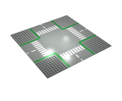 Baseplate, Road 32 x 32 9-Stud Crossroads with Road Pattern