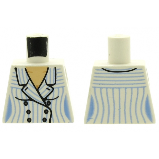 Torso Indiana Jones Suit Jacket Female with Blue Pinstripes Pattern