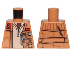 Torso SW Jacket Worn with Pockets, Zipper and Gadgets, Tan Undershirt Pattern