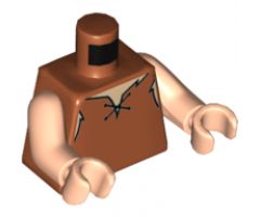 Torso Tie String Tunic Pattern (Barney Rubble) / Light Nougat Arms / Light Nougat Hands
