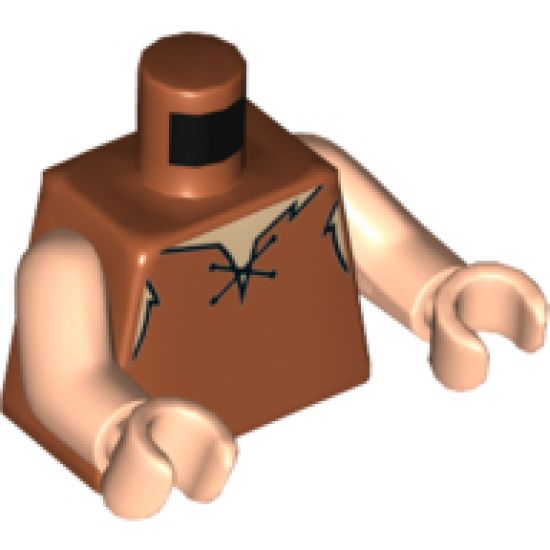 Torso Tie String Tunic Pattern (Barney Rubble) / Light Nougat Arms / Light Nougat Hands