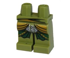 Hips and Legs with Green and Pearl Gold Robe and Silver Scale Mail Pattern