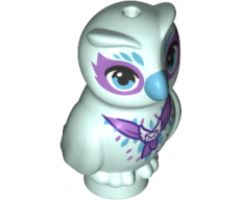 Animal, Air Owl, Elves with Medium Azure Beak, Eyes and Feathers and Medium Lavender Scarf and Eye Borders Pattern (Owlyver)