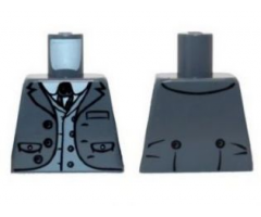 Torso Jacket with Pockets, Vest with Buttons and String Tie Pattern