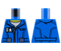 Torso Flight Suit Jacket with Zipper and Minifigure ID Badge Pattern