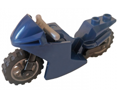 Riding Cycle Motorcycle Sport Bike with Black Frame, Flat Silver Wheels and Handlebars