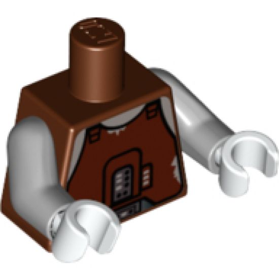 Torso SW Dengar Pattern / Light Bluish Gray Arms / White Hands