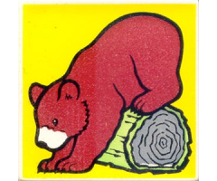 Duplo, Tile 2 x 2 x 1 with Brown Bear Mosaic Picture 09 Pattern (Set 1079)