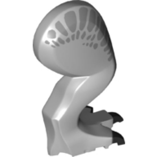 Animal, Body Part Dinosaur Leg Large (Rear) Tyrannosaurus rex with Pin, Black Claws and Silver Scales Pattern - Right