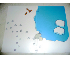 Plastic Playmat Duplo, with Water/Ice Pattern from Set 3621 Polar Animals (Explore)