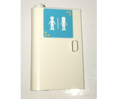 Door 1 x 3 x 4 Left - Open Between Top and Bottom Hinge with Male and Female Friends Silhouettes (Unisex Restroom) Pattern (Sticker) - Set 41109