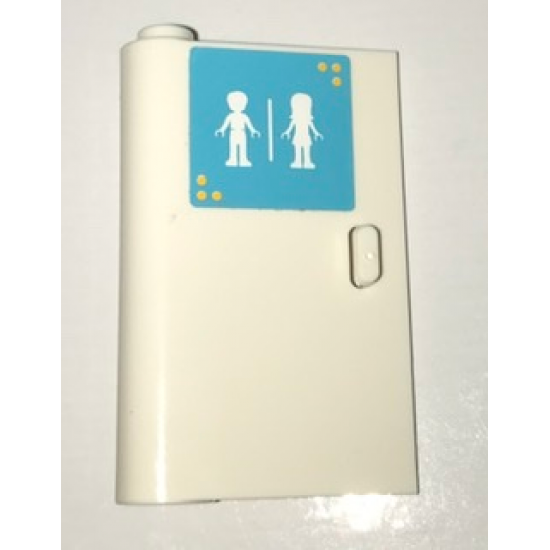 Door 1 x 3 x 4 Left - Open Between Top and Bottom Hinge with Male and Female Friends Silhouettes (Unisex Restroom) Pattern (Sticker) - Set 41109