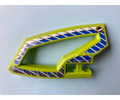 Technic, Panel RC Car Panel Flexible Left with Dirt Crusher Logo and Gray Stripes on Blue and Black Background Pattern (Stickers) - Set 8369-2