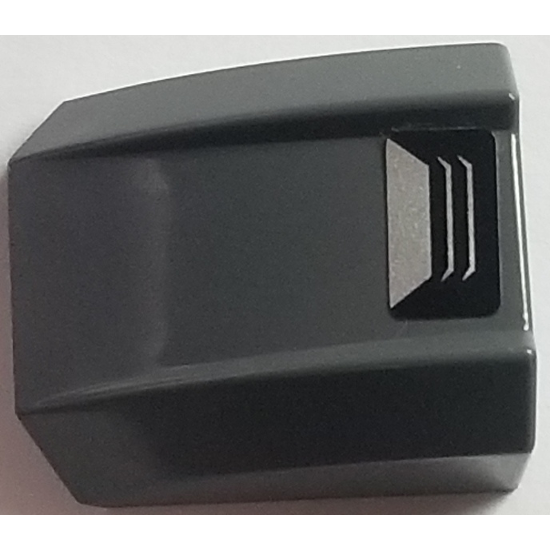 Slope, Curved 2 x 2 Lip with Silver Trapezoid and Vents on Black Background Pattern (Sticker) - Set 7802