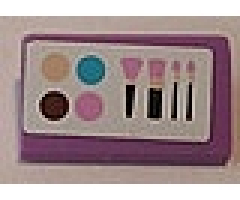 Slope 30 1 x 2 x 2/3 with Paintbox and Makeup Brushes Pattern (Sticker) - Set 3187