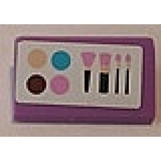 Slope 30 1 x 2 x 2/3 with Paintbox and Makeup Brushes Pattern (Sticker) - Set 3187