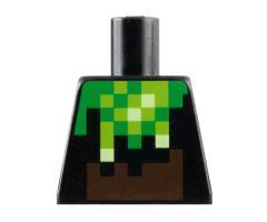 Torso Pixelated Bright Green, Lime and Dark Brown Creeper Costume Pattern