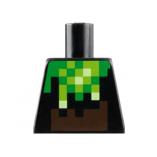 Torso Pixelated Bright Green, Lime and Dark Brown Creeper Costume Pattern