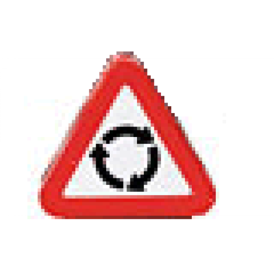 Duplo, Brick 1 x 3 x 2 Triangle Road Sign with 3 Round Arrows Pattern