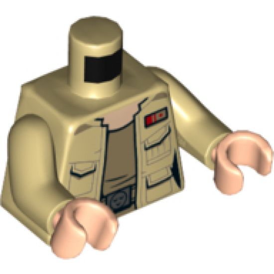 Torso Female Outline SW Jacket with Resistance Army Lieutenant Rank Badge and Dark Tan Undershirt Pattern / Tan Arms / Light Nougat Hands