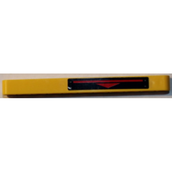 Technic, Liftarm 1 x 11 Thick with Red Stripe and Triangle Pattern (Sticker) - Set 8364