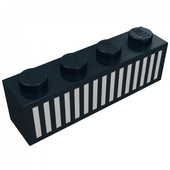 Brick 1 x 4 with White Grille Pattern
