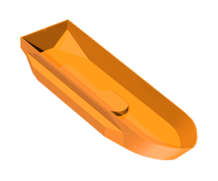Boat Hull Unitary 51 x 12 x 6 with Side Bulges, Base