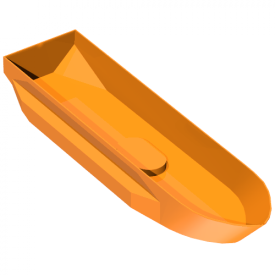 Boat Hull Unitary 51 x 12 x 6 with Side Bulges, Base