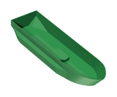 Boat Hull Unitary 51 x 12 x 6 with Side Bulges, Base