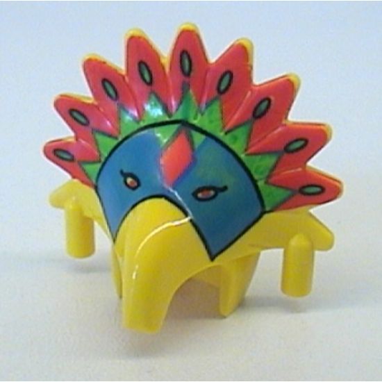 Minifigure, Headgear Headdress Jungle with Colored Feather Pattern (Achu)