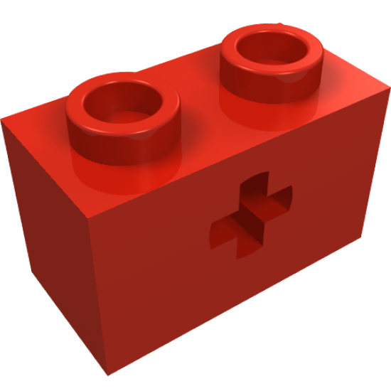 Technic, Brick 1 x 2 with Axle Hole (+ Shape) and Inside Side Supports