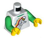 Torso Classic Space Minifigure Floating Pattern / Green Arms / Yellow Hands