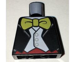 Torso Jacket Formal with White Vest, White Shirt and Large Yellow Bow Tie Pattern