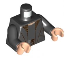 Torso Coat with Brown Zigzag Design Lapels, Black Shirt and Brown Belt Pattern / Black Arms / Light Nougat Hands