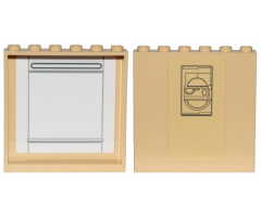 Panel 1 x 6 x 5 with SW Cloud City Black Lines and Semicircles on Outside and Gray Lines on Inside Pattern (Stickers) - Set 75222
