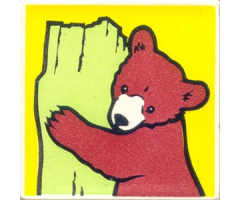 Duplo, Tile 2 x 2 x 1 with Brown Bear Mosaic Picture 07 Pattern (Set 1079)
