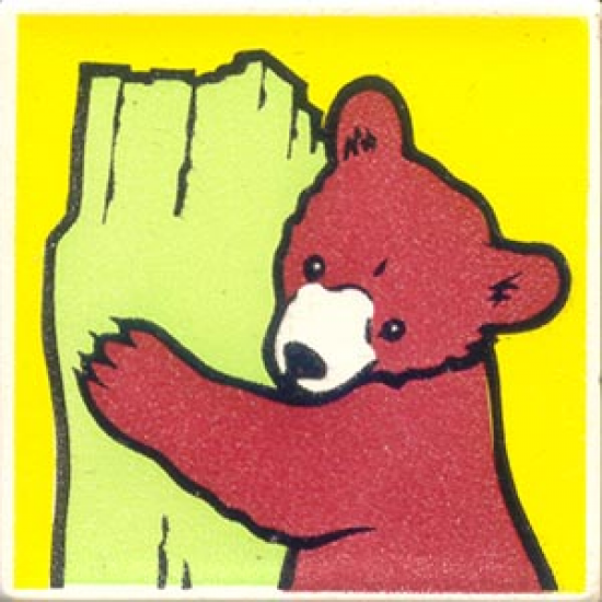 Duplo, Tile 2 x 2 x 1 with Brown Bear Mosaic Picture 07 Pattern (Set 1079)