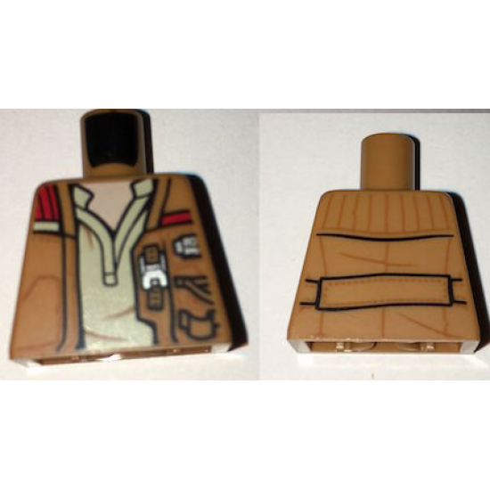 Torso SW Jacket with Pockets, Zipper and Gadgets, White Undershirt Pattern