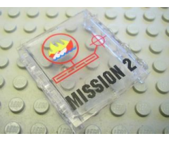 Panel 1 x 4 x 3 - Hollow Studs with 'MISSION 2' Pattern (Sticker) - Set 7047
